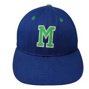 Letter M Fitted Baseball Hat Blue 7 1/4 Embroidered DeLong Vintage